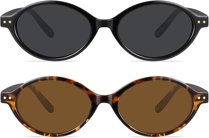 GRFISIA Retro Oval Sunglasses Womens Small Trendy Sun Glasses Sunnies UV400 Protection