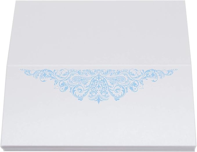 Paisley Place Cards, Light Blue (Choose Color), Set of 60, Pre-cut and Scored - Wedding, Party, Dinner, and Special Events - Made in the USA