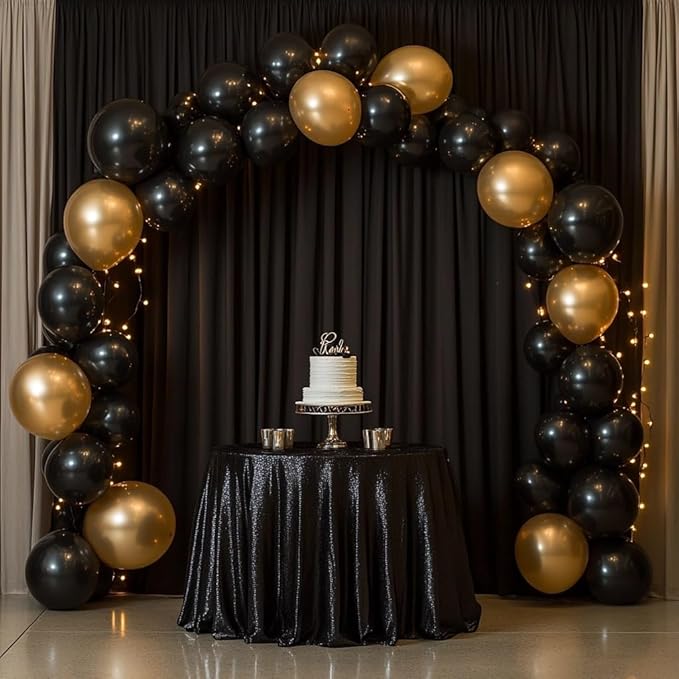 Black Balloons 125 Pcs Different Sizes Pack of 18 12 10 5 Latex Balloons for Birthday Party Black Balloon Arch Kit Garland Graduation Halloween New Year Anniversary Decoration