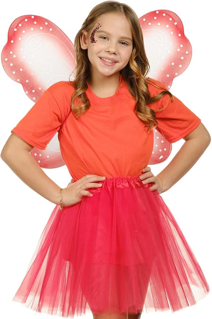 Funcredible Butterfly Wings with Chunky Glitter - Butterfly Costume - Fairy Wings Costume Set - Fairy Costume for Woman