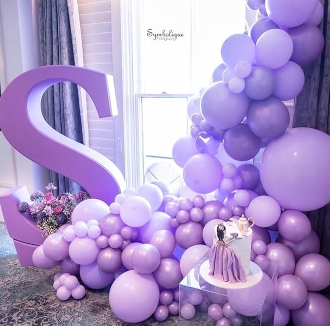 Lavender Balloons 60 PCS 12 Inch Light Purple Pastel Purple Latex Balloons for Birthday Baby Shower Bridal Shower Wedding Graduation Party Decoration