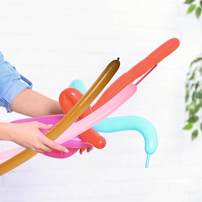 BESPORTBLE 100pcs Long Twisting Balloons DIY Modelling Balloons Kit for Party Decorations Festival Birthday Wedding Supplies