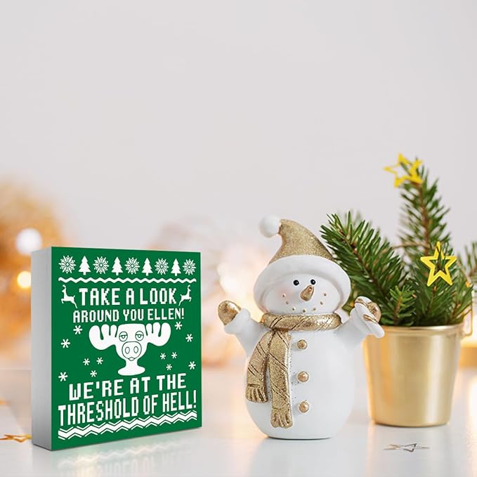 Christmas Vacation Story Decorations, Christmas Holiday Decor for Home Bathroom, Cute Xmas Vacation Decor for Office Table, Funny Xmas Holiday Story Movie Gifts 5 x 5 Inch