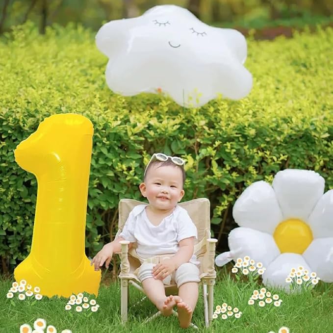 40 inch Yellow Number Balloon Giant Foil Helium Balloons Number 6 Balloon for 6th Birthday Party Decorations