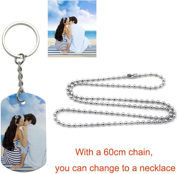 2 Side Personalized Key Chains Custom Picture Text Logo Photo for Men Women llaveros de hombre personalizados Colorful Dog Tag Metal Keychain