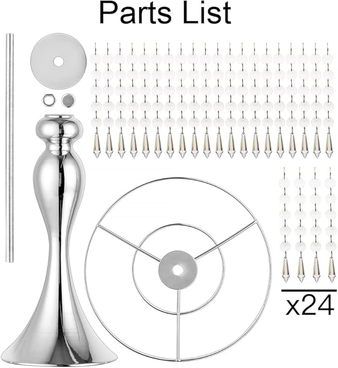 Silver Vases for Centerpieces, 10.2in Crystal Flower Arrangement Stand, Wedding Centerpieces for Tables, Tall Metal Flower Vase Holders for Wedding, Event, Reception, Birthday, Home Decor, 2 Pcs