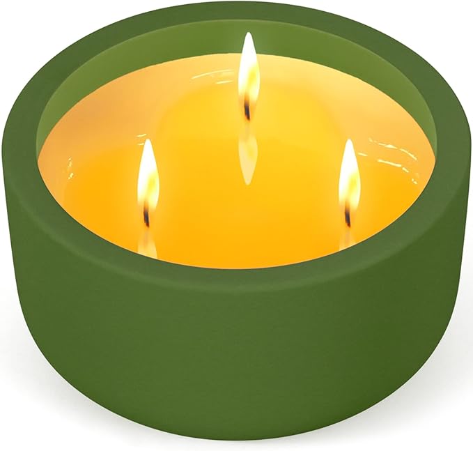 Viyffo Christmas Candles - Winter Fir, 3 Wick 20oz Large Soy Scented Candle for Women & Men, Non Toxic Aromatherapy Ceramic Jar Velas, Luxury Matte Green Ceramic Gift for Holiday & Home Decor
