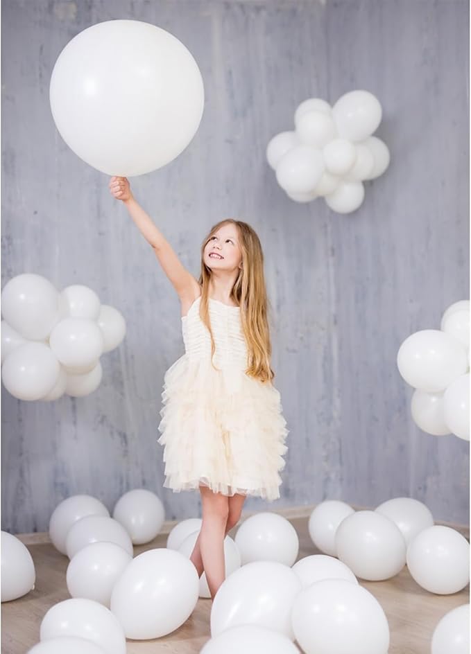 White Balloons 145 pcs Matte Party Decorations Arch Kit Different Sizes of 18 12 10 5 Inch White Balloons for Balloon Garland or Balloon Arch as Birthday Wedding Bridal shower Arch