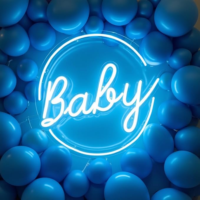 ADVPRO Custom Baby Shower LED Neon Signs, Customizable for Birthday Party, Personalized Large Led Neon Light Sign with Surname, Name, Nickname, Character Name Logo