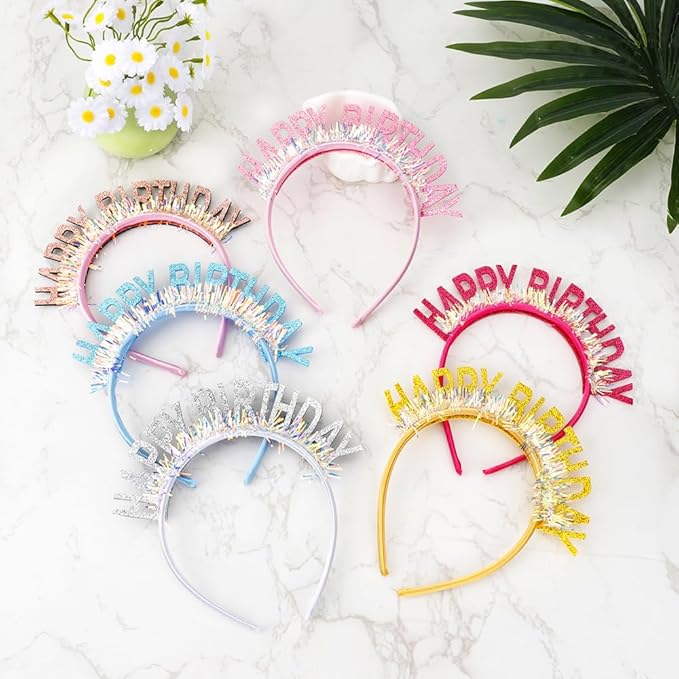 Birthday Headband Tiara, Happy Birthday Headband Tiara Accessories for Women, Silver Tiaras Crown Accessories Decorations Party Favors for Girl Princess