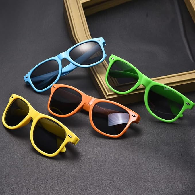 12 Pack Neon Colors Sunglasses Classic Retro Party Favors Sunglasses for Unisex Adult