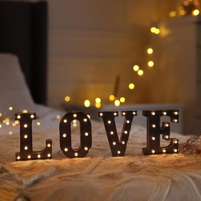 Foaky Black LED Letter Lights for Room Decor - Bedroom Wall Decor, Alphabet Lights for Home, Wedding, Party - Battery Operated (Z)
