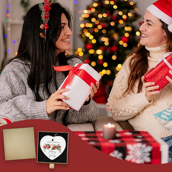 Christmas Baby Pregnancy Announcement Ornament New Parents Gifts for Couple Him Her New Mom Dad to Be Babys First Christmas Heart Ceramic Xmas Tree Ornament Decorations Boy Girl