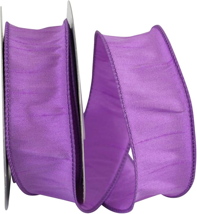 Reliant Ribbon 92975W-940-09F Dupioni Supreme Wired Edge Ribbon, 1-1/2 Inch X 10 Yards, Violet