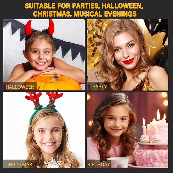 8 Pcs Gold Face Makeup Patches, Gold Glitter Freckles Face Tattoo, Glitter Freckles, Sparkle Makeup Patches, Waterproof Face Glitter Temporary Tattoos for Women