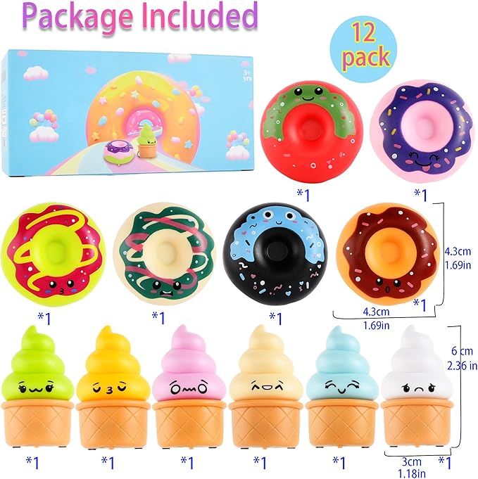 Small Pull Back Toy Cars Set,12 PCS Mini Racing Vehicles for Holiday Birthday Party Favors,Goodie Bag Stuffers,Classroom Prizes,Bulk Toys for Kids (Donut and Cupcake Design)