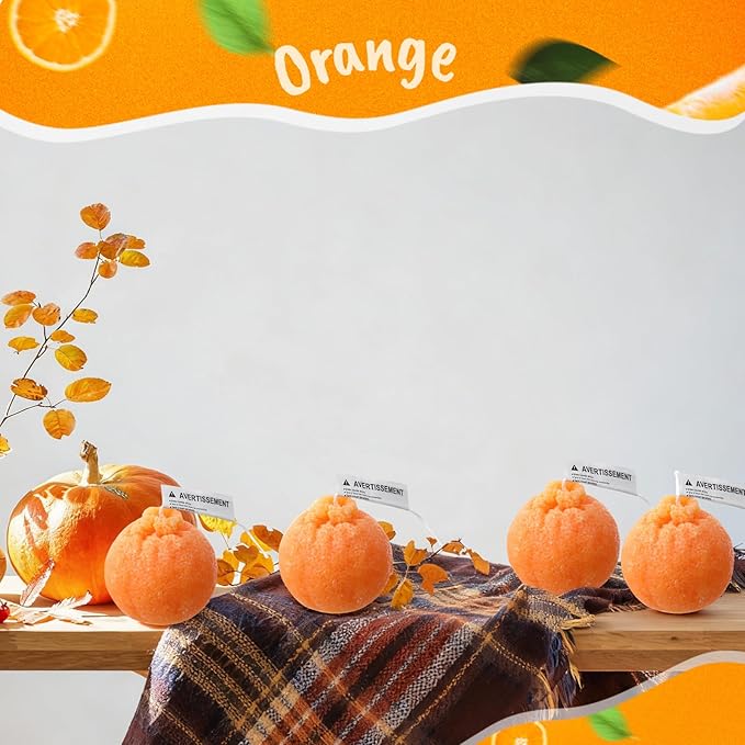 Pangda 6 Pcs Orange Shaped Scented Candles 2.7 Inch Mini Fruit Birthday Candle Gift Fruit Party Decoration, Soy Wax Christmas Bathroom Home Yoga Spa