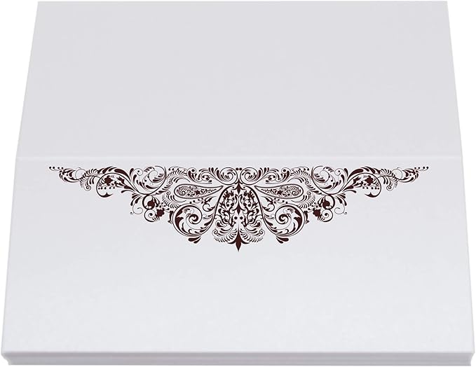 Paisley Place Cards, Chocolate (Choose Color), Set of 60, Pre-cut and Scored - Wedding, Party, Dinner, and Special Events - Made in the USA