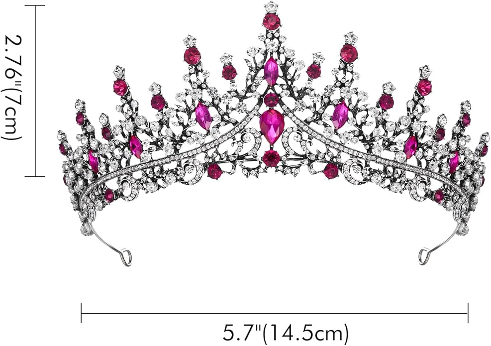 SWEETV Crystal Wedding Tiara for Women, Royal Queen Crown Headband, Rhinestone Princess Hair Accessories for Prom Birthday