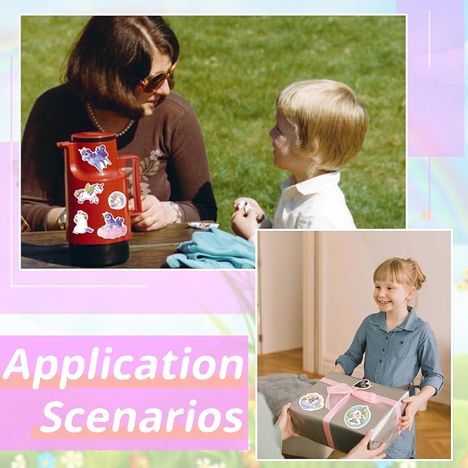 24 Sheets Unicorn Stickers for Kids, 330Pcs Rainbow Unicorn Stickers Bulk Preschool Sticker Sheets for Reward Craft Scrapbooking Water Bottles Gifts Bags Cards Envelopes Party Favors Supplies