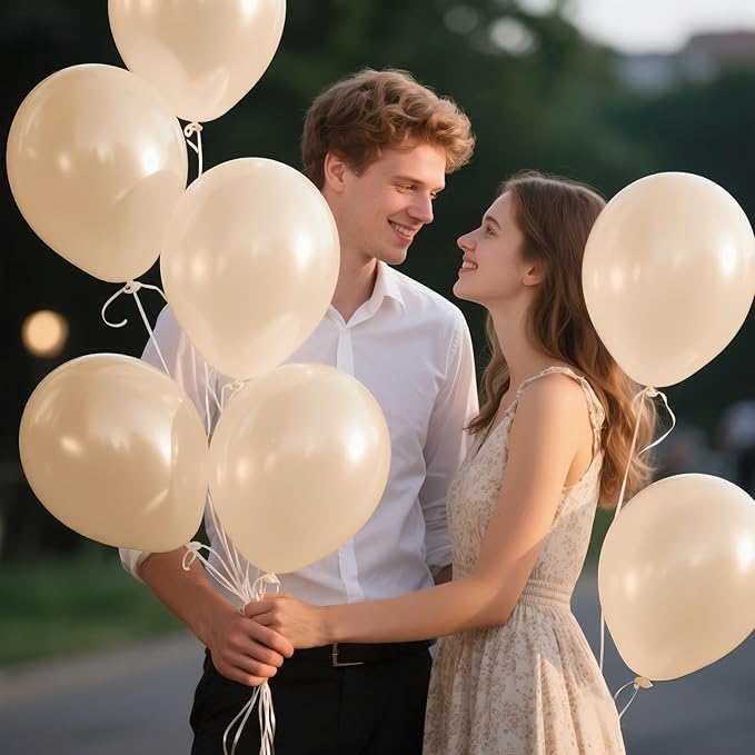 KAWKALSH Sand White Balloon Arch Kit 111Pcs 18 12 5 Inch Latex Party Balloons Garland for Birthday Baby Shower Wedding Engagement Anniversary Christmas Party Decorations