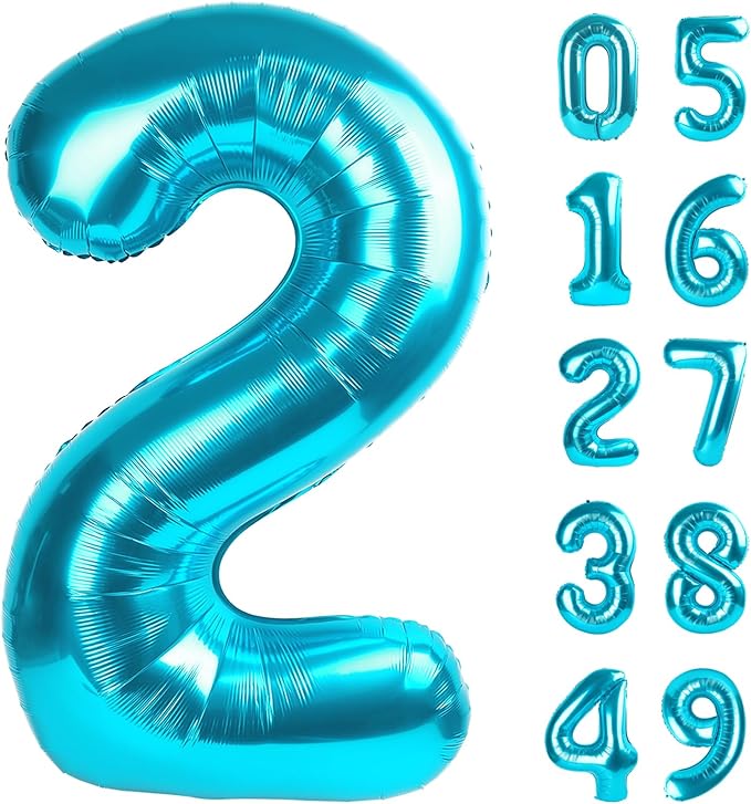 light blue number balloon 2026
