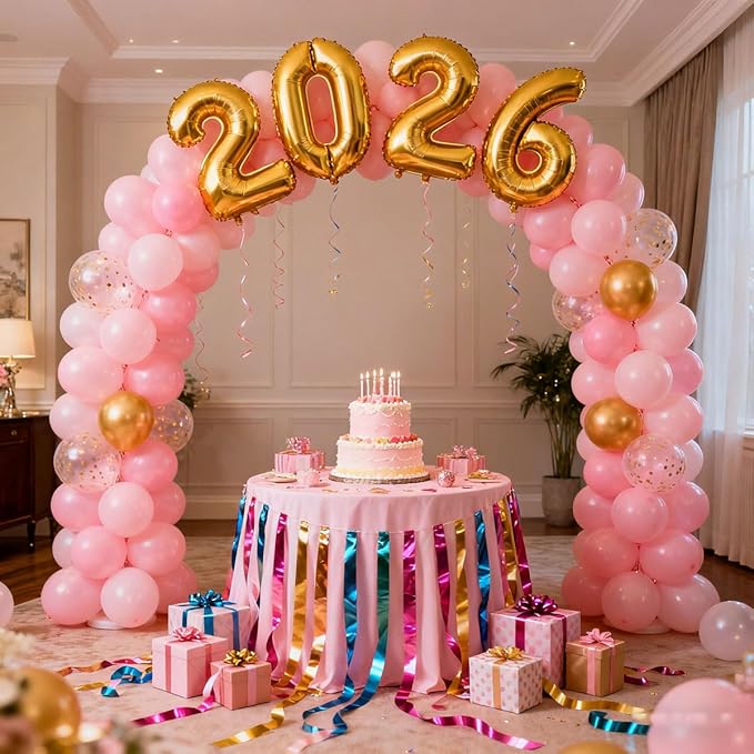 2026 Balloons Gold Number 2026 Balloon-16 Inch Number Foil Balloons for New Year Eve Party Supplies Birthday Graduation Anniversary Party Decor 2026 Decorations