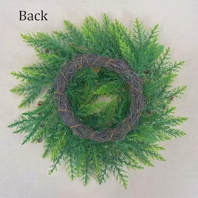 20 Inch Christmas Candlestick Wreath for Front Door,Artificial Pine Wood Paired with Berries Used for Window, Wall, Porch, and Other Indoor and Outdoor Home Decorations