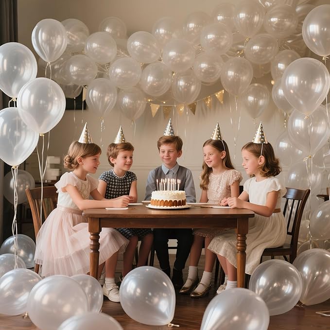 KAWKALSH Clear Balloon 12 Inch, 110pcs Latex Party Balloons Helium Bright Color for Birthday Baby Shower Wedding Party Supplies Arch Garland Decoration