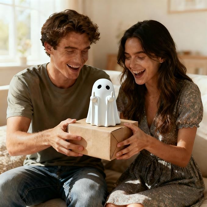 Halloween Ghost Figurine, Spooky Statue, Cute Resin Ghost, Halloween Shelf Decor, Home, Party and Coffee Table Decor