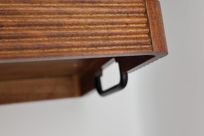 Acacia Wood Serving Tray with Metal Handles, 17x13in Food Drinks Tray for Coffee Table, Breakfast, Dinner & Bar, Rustic Decorative Storage Tray for Ottoman, Kitchen, Packaging