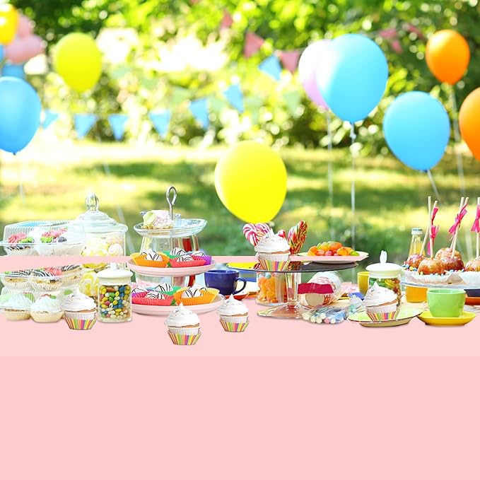 WNINK 2 Pack Plastic Light Pink Tablecloths for Parties Disposable Table Covers 54" x 108" Baby Pale Pink Pastel for Baby Shower Party, Parties Bridal Shower, Engagement Wedding,Holiday Birthday