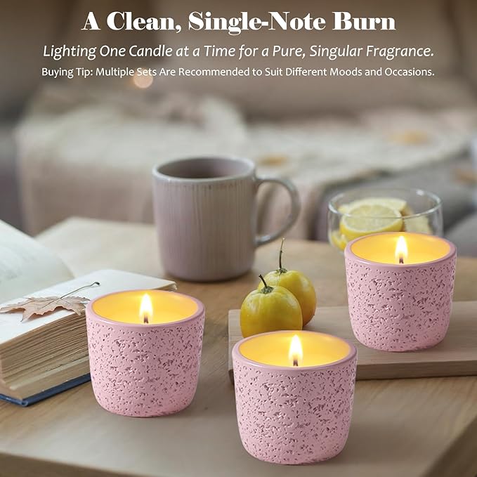Viyffo Scented Candles – 6 Pack Small Christmas Candles for Gifts, Mini Soy Candle Set for Women & Men, 2 oz Non Toxic Aromatherapy Velas, Colorful Ceramic Jar Perfect for Home Scented, Holiday Decor