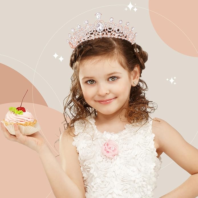 12 Pcs Crystal Tiara and Princess Crown with Comb Crown Rhinestone Women Girls Tiara Headpiece Queen Hair Accessories for Birthday Party Wedding Prom Halloween Cosplay Costume