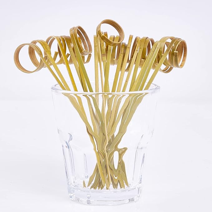 PuTwo 100 pcs Cocktail Picks, 4.7 Inch Bamboo Cocktail Picks, Bamboo Toothpicks, Skewers for Appetizers, Mini Food Sticks for Drinks, Fruit, Charcuterie, Sandwiches, Barbeque, Party Supplies