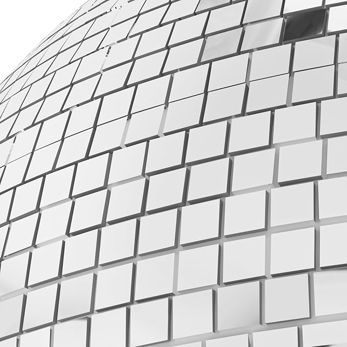 12 inch Silver Disco Ball, Hanging Mirror Disco Ball, Christmas Decoration Disco Light Ball, Stage Lighting Effect, 12/16/20 inch Home,Stage and Bar Glittering Party Decoration (12inch)