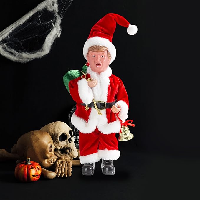 Father Santa Donald Christmas Figurine 45cm (Red) – Funny Holiday Character Ornament – Novelty Christmas Decoration for Home, Party & Garden