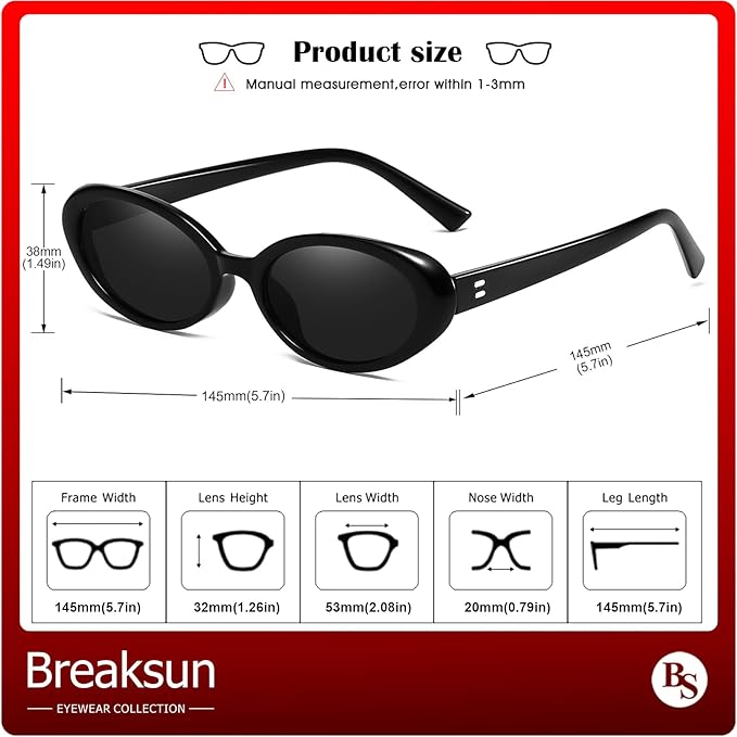Retro Oval Sunglasses for Women Men Fashion Small Oval Sunglasses 90s Vintage Shades