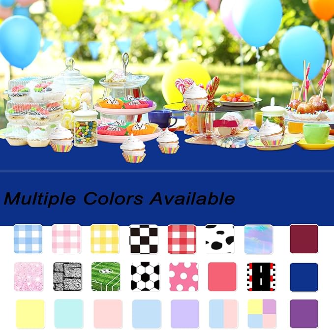 WNINK 4 Pack Royal Blue Tablecloths Disposable Table Covers 54" x 108" Table Cloths for BBQ Birthday Picnic Bridal Shower Wedding Plastic Table Cloths for Parties Fits 6 to 8 Foot Rectangle Tables