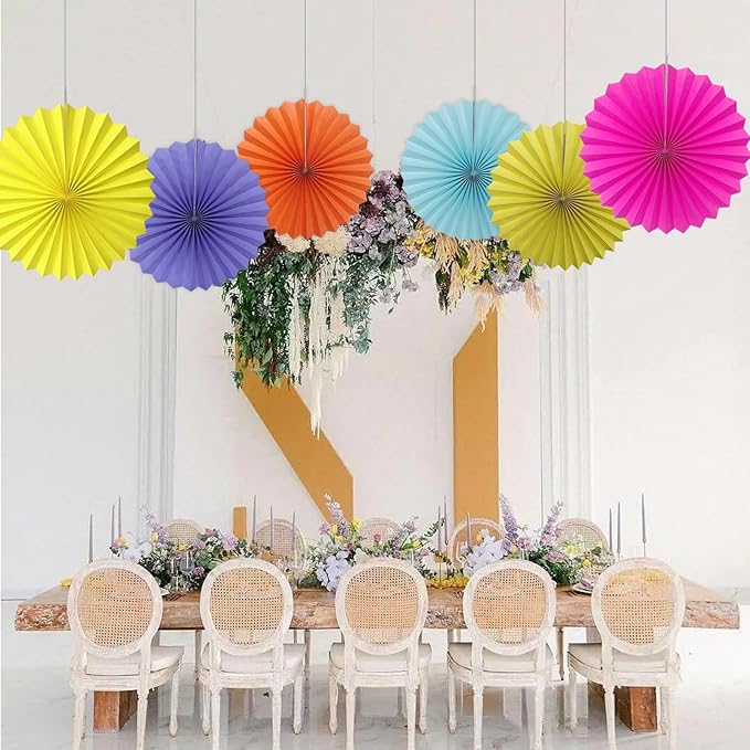 Yellow Party Decorations,Paper Decorations for Party,Lemon Decorations Party Paper Fans Bulk 16in,Anniversary Decorations for Party 30 Color DIY Set (Lemon Yellow)