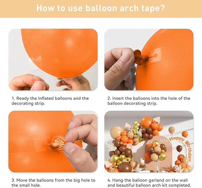 Orange Balloon Garland Kit, Pumpkin Balloon Arch Kit, Orange Brown Sand White Gold Balloon for Fall Boho Baby Shower Birthday Wedding Bridal Shower Thanksgiving Party Decorations