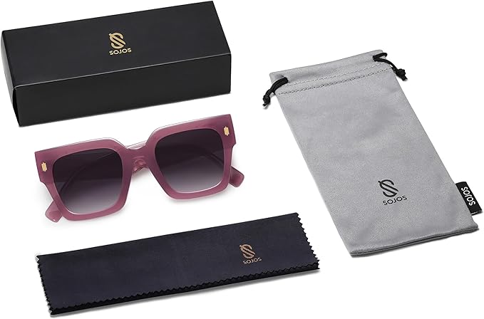 SOJOS Vintage Oversized Square Sunglasses for Women,Retro Womens Luxury Big Large Sun Glasses UV400 SJ2194