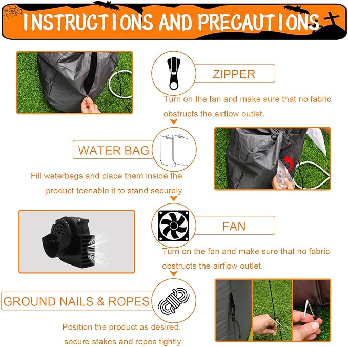 LANGXUN 8ft Witch Riding Black Cat 2025 Halloween Inflatable Decoration - Giant Blow-Up Yard Decor with LED Lights for Outdoor Lawn, Garden, Patio Cute Skeleton Ghost Hoilday Yard Party Decor