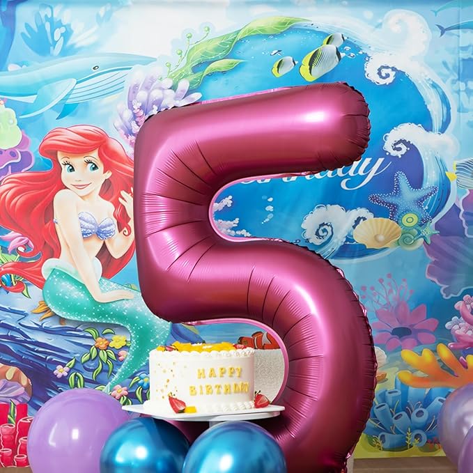 Number 9 Balloons 40 Inch Wine Red Burgundy Foil Helium Large Balloons for Birthday Party Anniversary Decorations(Digital 9)