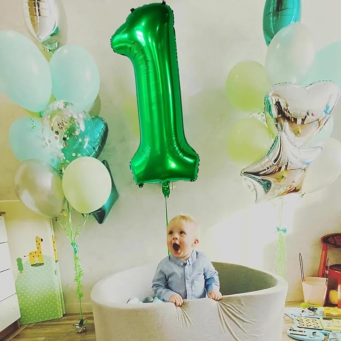 Green Number Balloons, 40 Inch Dark Green Balloon 6.6 Helium Balloon 6th Birthday for 6 Years Birthday Party Wedding Anniversary Decoration Children Girls Boys