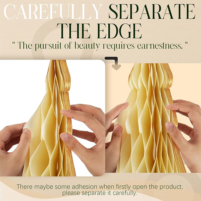 5Pcs Large Christmas Table Decorations Paper Christmas Trees, Light Up Honeycomb Xmas Tree Centerpieces for Tables for Christmas Frozen Winter Wonderland Party Vintage Home Decor, 12/14/16 Inch