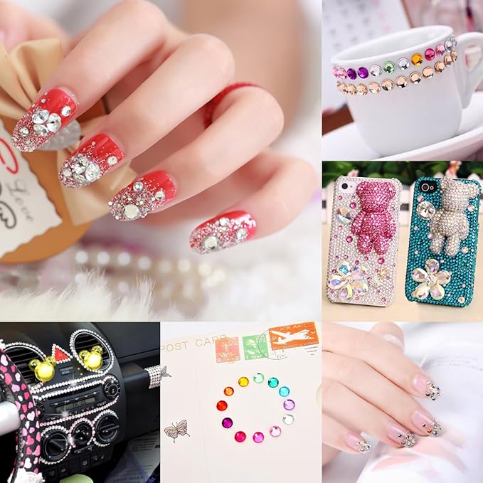 Augshy Gem Sticker, 3300 Pieces Self Adhesive Rhinestone Stickers Self Adhesive Stickers, Rhinestones for Crafts Self Adhesive