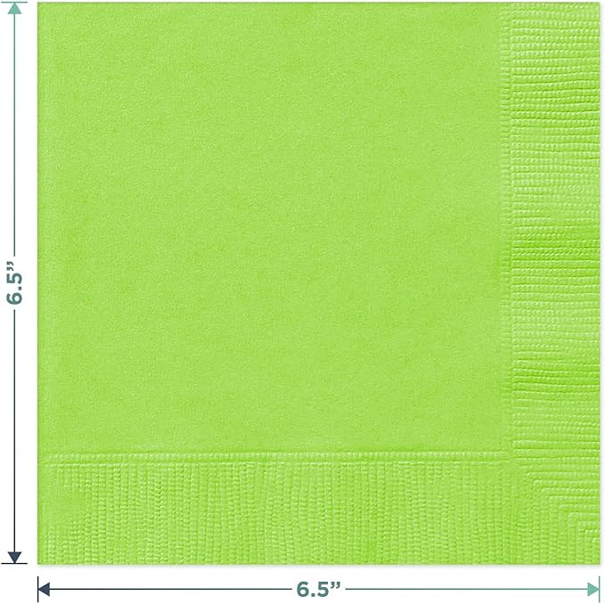 Solid Lime Green Paper Dinner Plates and Luncheon Napkins, Green Party Supplies and Table Decorations (Serves 16)