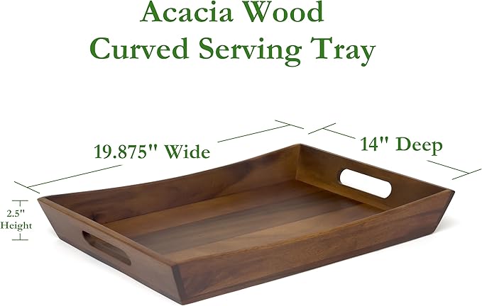 Lipper International Acacia Curved Serving Tray
