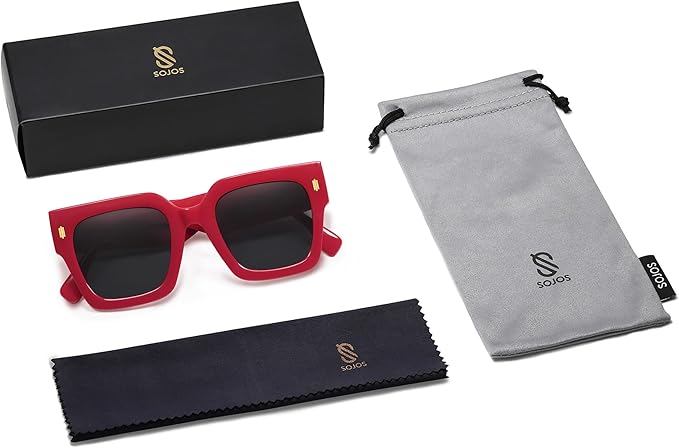SOJOS Vintage Oversized Square Sunglasses for Women,Retro Womens Luxury Big Large Sun Glasses UV400 SJ2194